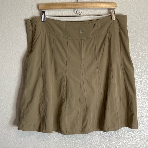Athleta Gray Tan Wear Walk About Pleated Flare Skort Athletic Golf Tennis 16 - Picture 5 of 15